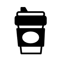 Icon of a reusable take away coffee cup Icon of a reusable take away coffee cup