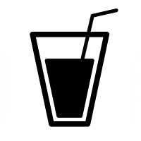 Icon of a glass with liquid and a straw Icon of a glass with liquid and a straw