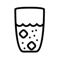 Icon of a reusable glass with no straw Icon of a reusable glass with no straw